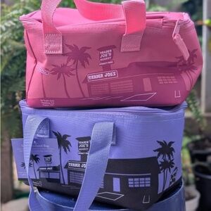 Mini Trader Joe's pink and purple lunch tote